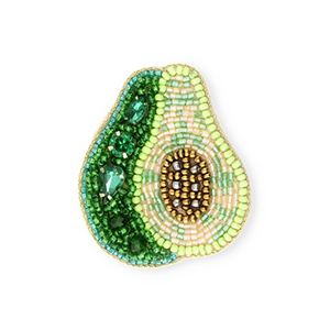 Broches avocat Vert-dor&eacute;-transparent