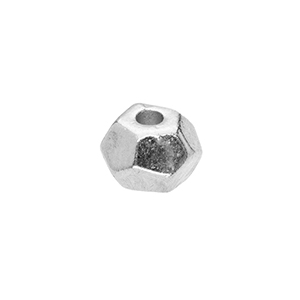 Perles en m&eacute;tal DQ hexagone Argent&eacute; antique (sans nickel)