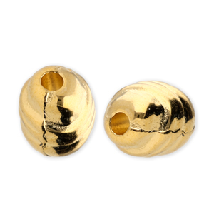 Perles en m&eacute;tal DQ en forme d'&oelig;uf Dor&eacute; (sans nickel)