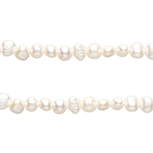 TQ Perles d'eau douce nugget Blanc naturel