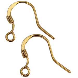 Boucles d'oreilles crochets DQ 15mm Dor&eacute;