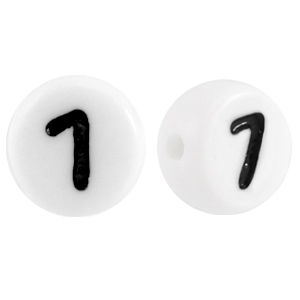 Perles acryliques chiffres 7 blanc