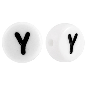 Perles acryliques alphabet lettre Y blanc