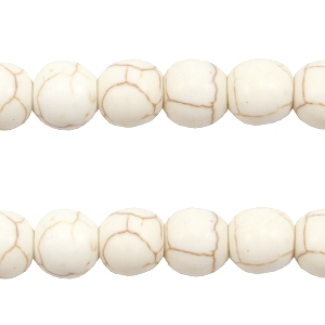 Perles en c&eacute;ramique 8mm blanc cass&eacute;