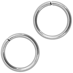 Appr&ecirc;ts en acier Inox anneau bris&eacute; 6mm argent&eacute; 