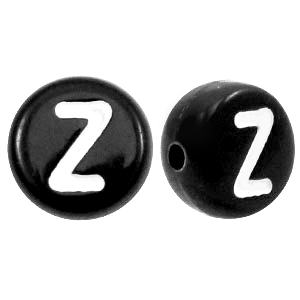 Perles acryliques alphabet lettre Z noir