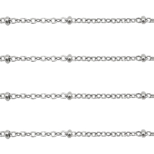 Appr&ecirc;ts en acier inox maille jaseron 1.4mm argent&eacute;