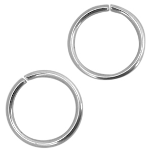 Appr&ecirc;ts en acier inox anneau bris&eacute; 4mm argent&eacute;