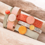 Inspiration avec des bracelets et des porte-cl&eacute;s Cuoio + cabochons Polaris Elements