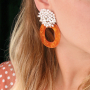 Boucles d&rsquo;oreilles et broches festives avec des grappes de perles et des pompons ronds !