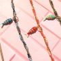 Nouveau! Collier en perles &agrave; facettes et cr&eacute;oles en c&oelig;urs