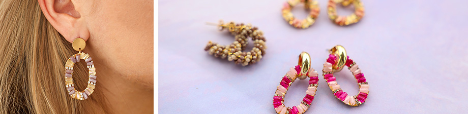 Boucles d&rsquo;oreilles et pendentifs facett&eacute;es