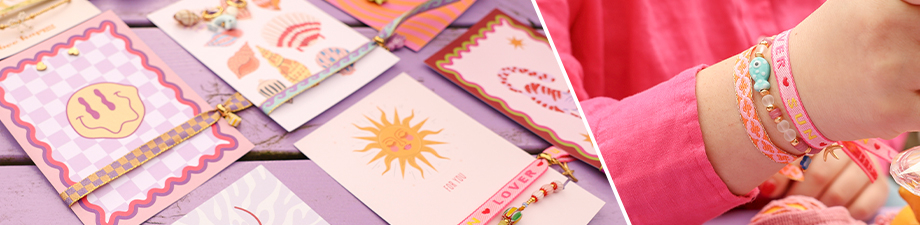 Nouveau! Ruban &agrave; texte et cartes &agrave; bijoux uniques