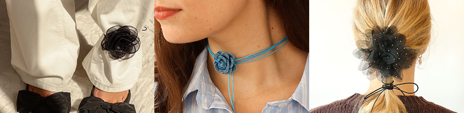 Nouvelle collection de ras-du-cou &agrave; fleurs